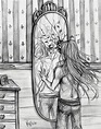 Mirror Drawing Insecurity For Free Download - Girl Looking In Mirror ...