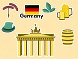 Autocollants allemands, symboles de l’Allemagne, la porte de ...