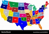 Map of the united states of america with colorful Vector Image