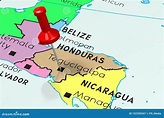 Honduras, Tegucigalpa - Capital, Fijado En Mapa Político Stock de ...