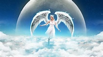 Engel Mädchen auf dem Himmel, Wolken 1920x1080 Full HD 2K ...