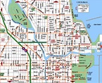 Road Map of Chicago Downtown (Chicago, Illinois) | Chicago street map ...
