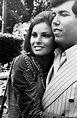 Image of Raquel Welch hugging her second husband Patrick Curtis