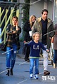 Jamie and Louise Redknapp with their son Beau Henry go for a walk in ...