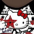Free Roblox T-shirt Hello kitty black red rock tee | Coladinho, Ropas