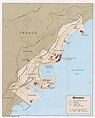 Detallado mapa político de Mónaco con carreteras y ferrocarriles - 1982 ...