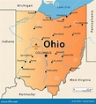 Ohio Oh Political Map The Buckeye State The Heart Of It All Stock ...