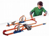 Kids Hot Wheels Racing Cars Race Track Set + 2 Motorized Booster For ...