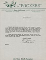 Packer Letterhead | Document | Wisconsin Historical Society