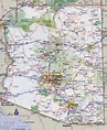 Large detailed roads and highways map of Arizona state with all cities ...