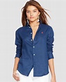 Camisa de lino de mujer Polo Ralph Lauren en azul marino · Polo Ralph ...
