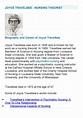 Joyce Travelbee - Lecture notes 1 - JOYCE TRAVELBEE - NURSING THEORIST ...