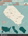 Mapa Grande Detallado Del Condado Orange California vector, gráfico ...