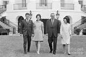 President Lyndon Johnson With Daughter by Bettmann