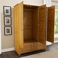 Pine 3 Door Triple Wardrobe with Drawers - Hamilton - Furniture123