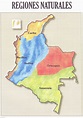 Mapa de las regiones naturales de Colombia - Atlas geografico
