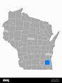Map of Waukesha in Wisconsin Stock Photo - Alamy
