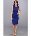 Nicole Miller Lauren Stretch Linen Dress in Blue | Lyst