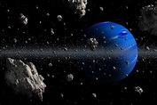 wallpaper planet, asteroids, space, blue, asteroid belt HD : Widescreen ...