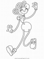 Mommy Long Legs Smiling Happily and Waving Poppy Playtime Coloring Page ...