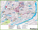 Poitiers sightseeing map - Ontheworldmap.com