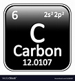 Periodic table element carbon icon Royalty Free Vector Image