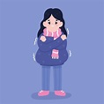Free Vector | A person with a cold shivering