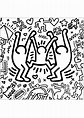Keith Haring : Personajes felices (al cuadrado) - Pop art - Colorear ...