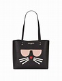 Handtasche Karl Lagerfeld «Cat Face Tote», schwarz/gold