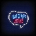 Good Bye Neon Signs Style Text Vector 2426739 Vector Art at Vecteezy