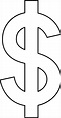 Dollar Sign Line Art - Free Clip Art