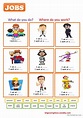 JOBS and WORKPLACES: English ESL worksheets pdf & doc