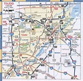 Toledo OH roads map, free printable map highway Toledo city surrounding ...