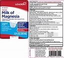 Cardinal Health Milk of Magnesia Drug Facts