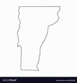 Vermont state of usa - solid black outline map Vector Image