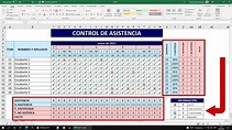 Cómo Crear un CONTROL DE ASISTENCIA para ALUMNOS en Excel (Bien ...