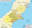 Canterbury Map | Districts of Canterbury Region, New Zealand