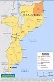 Detailed Political Map Of Mozambique With Relief Mozambique Africa ...
