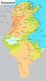 Physische landkarte von Tunesien