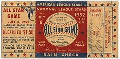 Lot Detail - 1952 All-Star Game Ticket Stub