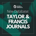 New Database: Taylor & Francis Journals - Concordia University of Edmonton