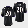Baltimore Ravens #20 Ed Reed Black Stitched Game Jersey