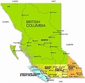 Columbia británica rexións mapa - Mapa de columbia británica rexións ...