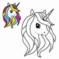 Página para colorear de cabeza de unicornio de dibujos animados lindo ...