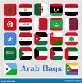 Flags Countries Arabic Vector Illustration Stock Vector - Illustration ...