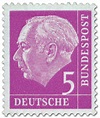 Bundespräsident Theodor Heuss 5, Briefmarke 1954