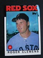 1986 Topps #661 Roger Clemens Boston Red Sox Blue Streak Error Baseball ...