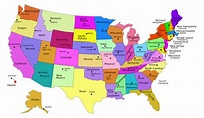 Mapa colorido dos EUA PNG transparente - StickPNG