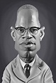 Malcolm X Art Print by Rob Snow | iCanvas | Caricature, Malcolm x, Snow ...