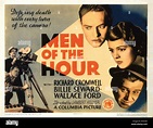 MEN OF THE HOUR, US lobbycard, from top right: Richard Cromwell, Billie Seward, Wallace Ford ...